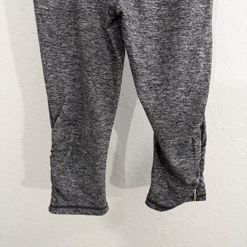 Tangerine Zip Capri Leggings Hearther Charcoal Black Activewear Athletic Gym - Picture 4 of 11